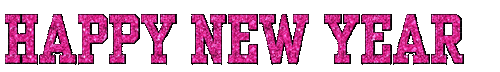 Happy New Year.Text.Animated.Pink - Free animated GIF