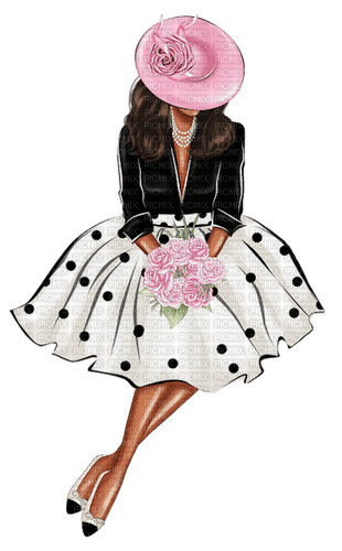 Femme fashion , aquarelle, fleur, Orabel - 免费PNG