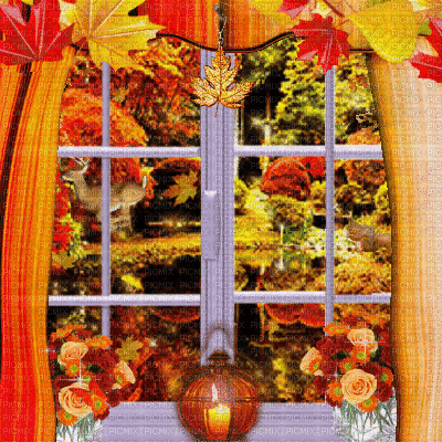 Autumn window - Gratis geanimeerde GIF