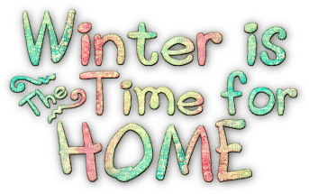 soave text winter time for home pink green yellow - png ฟรี