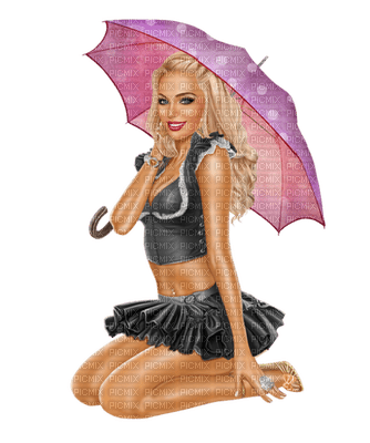 Kaz_Creations Woman Femme With Umbrella - PNG gratuit