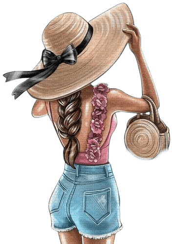 Woman Hat Bag Summer - Bogusia - gratis png