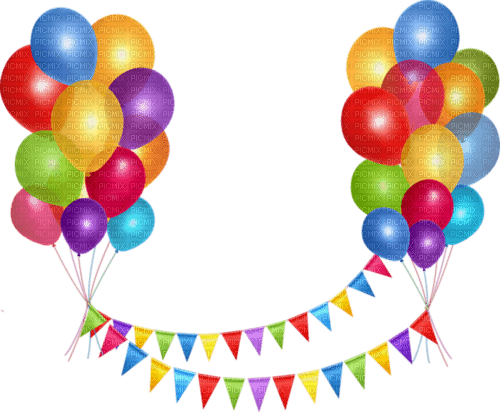 kikkapink deco scrap birthday balloons flag - png ฟรี