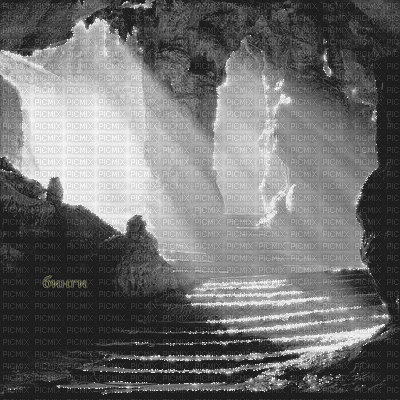 Y.A.M._Gothic Fantasy Landscape black-white - Gratis geanimeerde GIF
