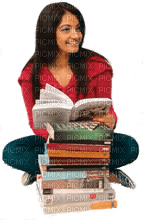 Kaz_Creations Woman Femme Books - PNG gratuit