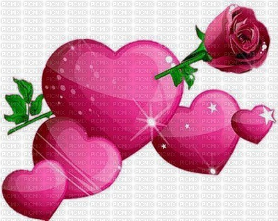 PINK HEARTS AND ROSE - безплатен png