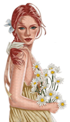 loly33 femme marguerite - Free PNG