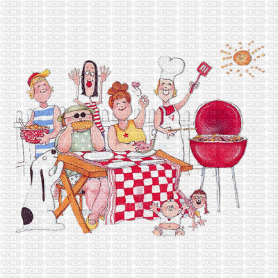 People at a Barbecue - 免费动画 GIF