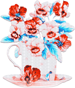 soave deco flowers spring vintage cup vase - Free PNG