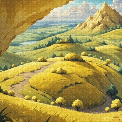 Yellow Hills Landscape - nemokama png