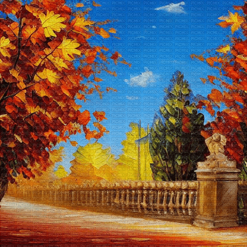 kikkapink rome background autumn painting - Free PNG
