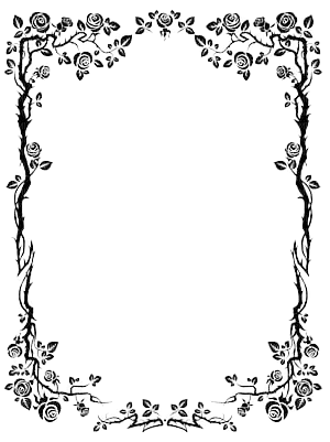cute gothic rose border - Free PNG