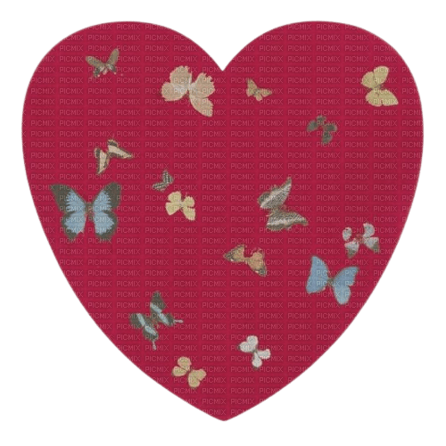 paper heart w butterflies - PNG gratuit