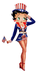 Kathleen Reynolds 4th July American USA Betty Boop - Free PNG