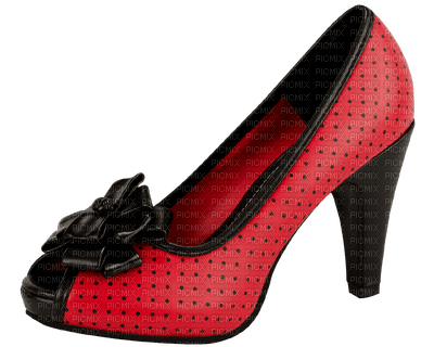 Kaz_Creations Red-Black Shoe Shoes - bezmaksas png
