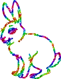 rainbow rabbit - GIF animado grátis
