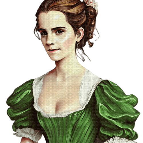 kikkapink woman vintage baroque green brown - ücretsiz png
