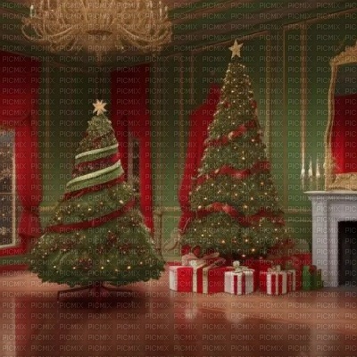 Christmas Trees in a Ballroom - png ฟรี