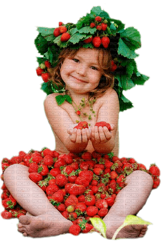 girl with strawberry by nataliplus - zdarma png