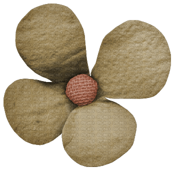 Flower Blume Burlap Button Knopf brown - ücretsiz png