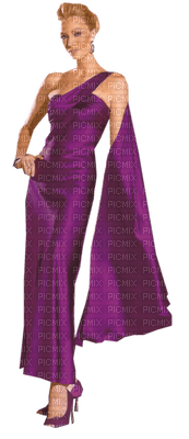 femme en violet - png grátis
