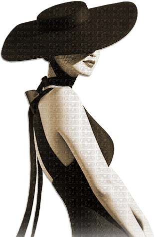 soave woman fashion  hat summer spring sepia - PNG gratuit