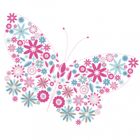 butterfly of flowers - ücretsiz png
