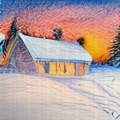Winter Sunset - png gratis