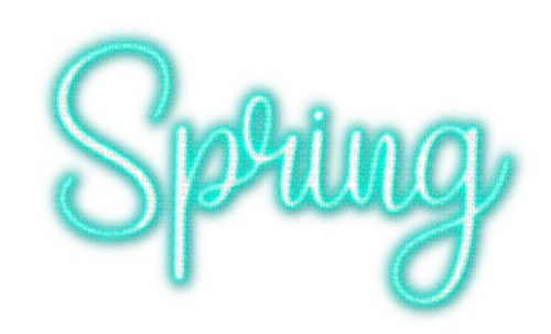 Spring.Text.Neon.Teal - By KittyKatLuv65 - nemokama png