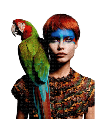 Kaz_Creations Woman Femme Parrot Bird - zadarmo png