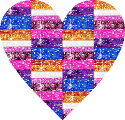 Glitter bisexual lesbian solidarity heart - GIF animasi gratis