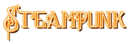 Steampunk.Neon.Text.Orange - By KittyKatLuv65 - gratis png