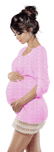 Pregnant woman. Pink. Leila - Free PNG