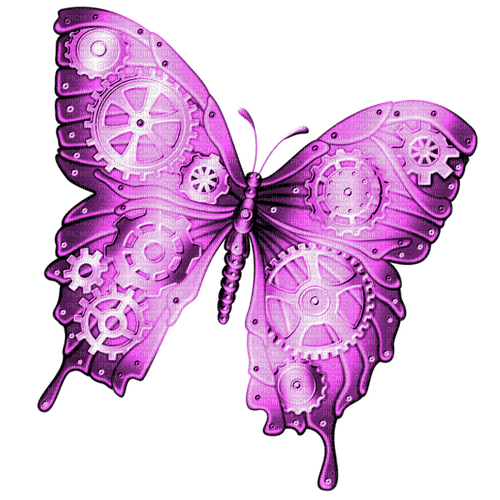 Steampunk.Butterfly.Purple - PNG gratuit