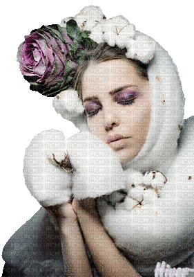 femme, visage,winter,rose,  Pelageya - Zdarma animovaný GIF