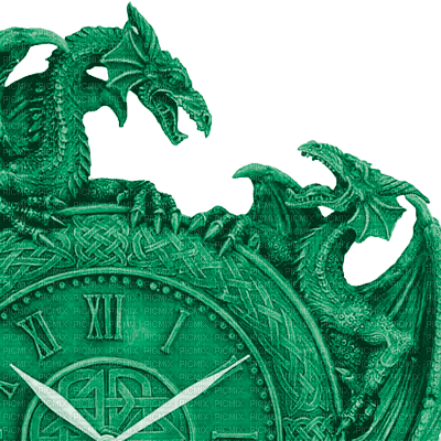 Y.A.M._Gothic fantasy dragons green - zdarma png