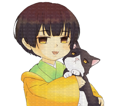 Japan w/ Cat - Безплатен анимиран GIF