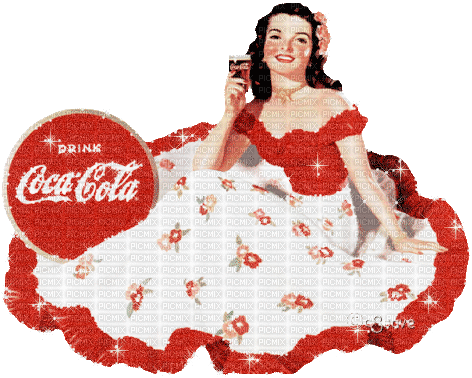 soave woman vintage pin up coca cola summer red - 免费动画 GIF