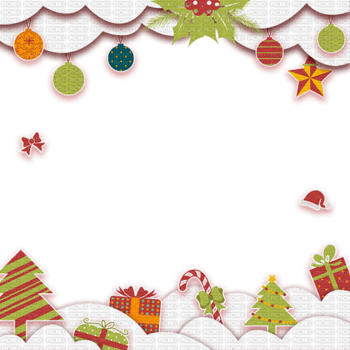 Cadre frame corner Noël Christmas nuage sky - PNG gratuit