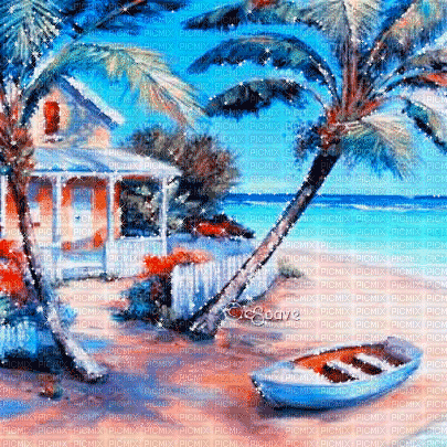 soave background animated summer beach tropical - GIF animé gratuit