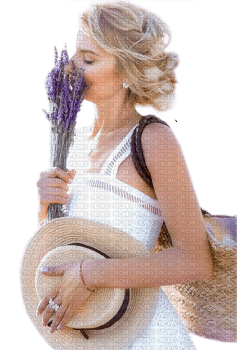 Woman with Lavender - ücretsiz png