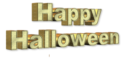 Happy Halloween.Text.yellow.gold.Victoriabea - png grátis