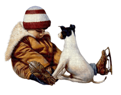 child with dog bp - png gratuito