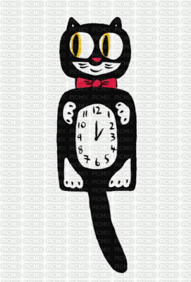 cat clock - Ilmainen animoitu GIF