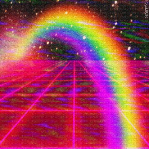 Vaporwave rainbow - Безплатен анимиран GIF