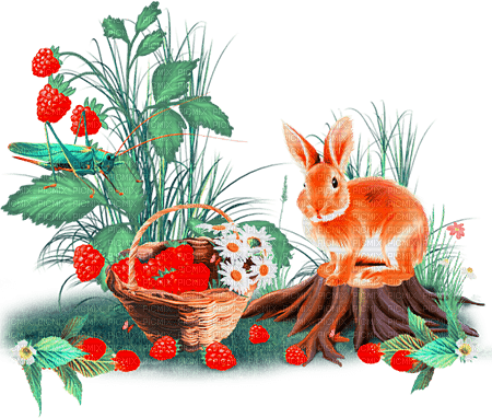 soave deco animals bunny flowers blue green - gratis png