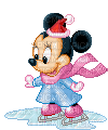 Bébé Minnie patine - GIF animate gratis