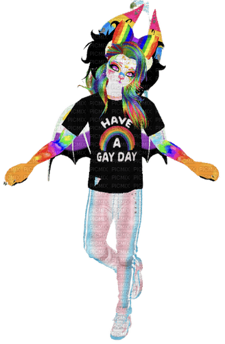 HAVE A GAY DAY Pride bat catboy - Free PNG
