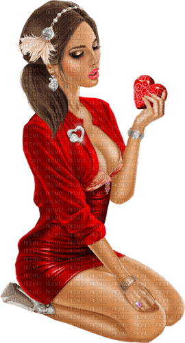 femme rouge - nemokama png