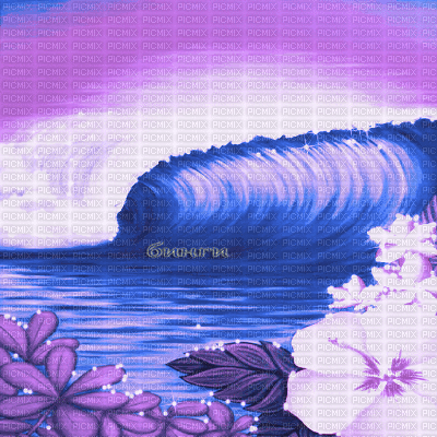 Y.A.M._Summer background flowers sea - Gratis animerad GIF